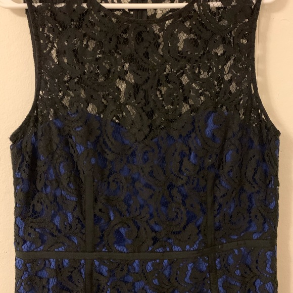 Vince Camuto Dresses & Skirts - Vince Camuto Blue & Black Lace Dress Size 14